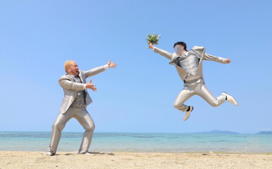 日本のコメディアン、勝子（左）とその同性の恋人/写真=勝子インスタグラム