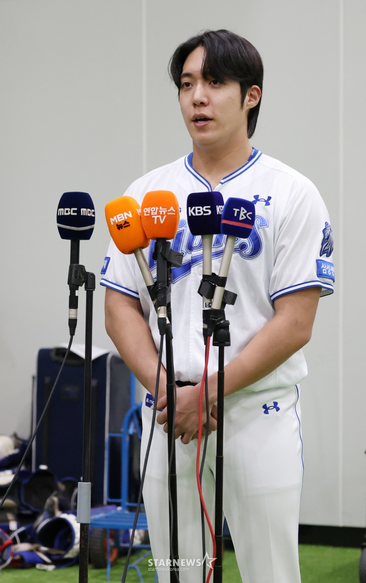 [포토] 원태인 사과 회견 '그저 죄송합니다'