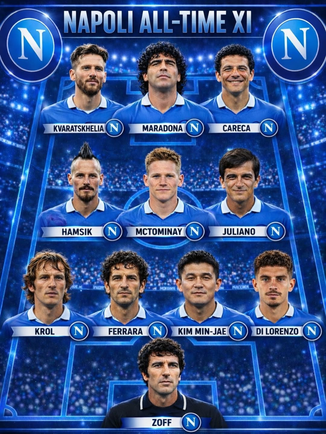 SSC Napoli All Time Best 11 do Ajoura (Italy) bình chọn /Ảnh = Chụp màn hình SNS của Ajoura Ajoura