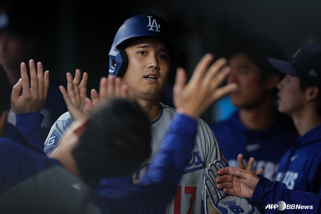 Otani xuất hiện ngay sau khi ghi bàn trong trận đấu với Colorado vào ngày 21. /AFPBBNews = Tin tức 1