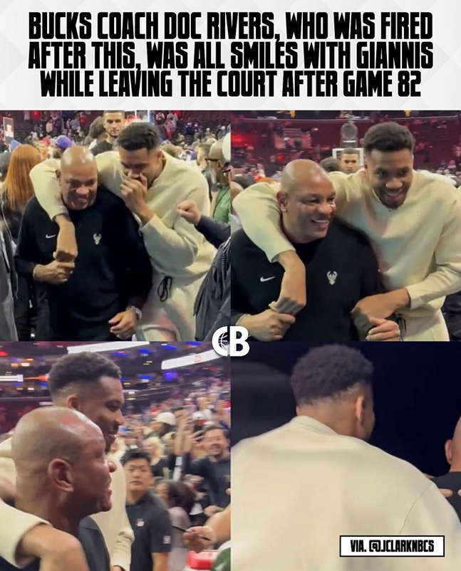 A scene of conversation between Rivers and Giannis during the final game. It is said that less than an hour after this scene was staged, Rivers received the dismissal notice. /Photo=John Clark NBCS Anchor SNS