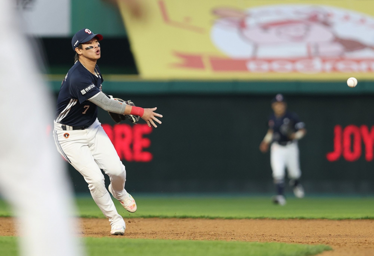 Cầu thủ sân infield Park Chan Ho của Doosan Bears. /Ảnh = Doosan Bears cung cấp