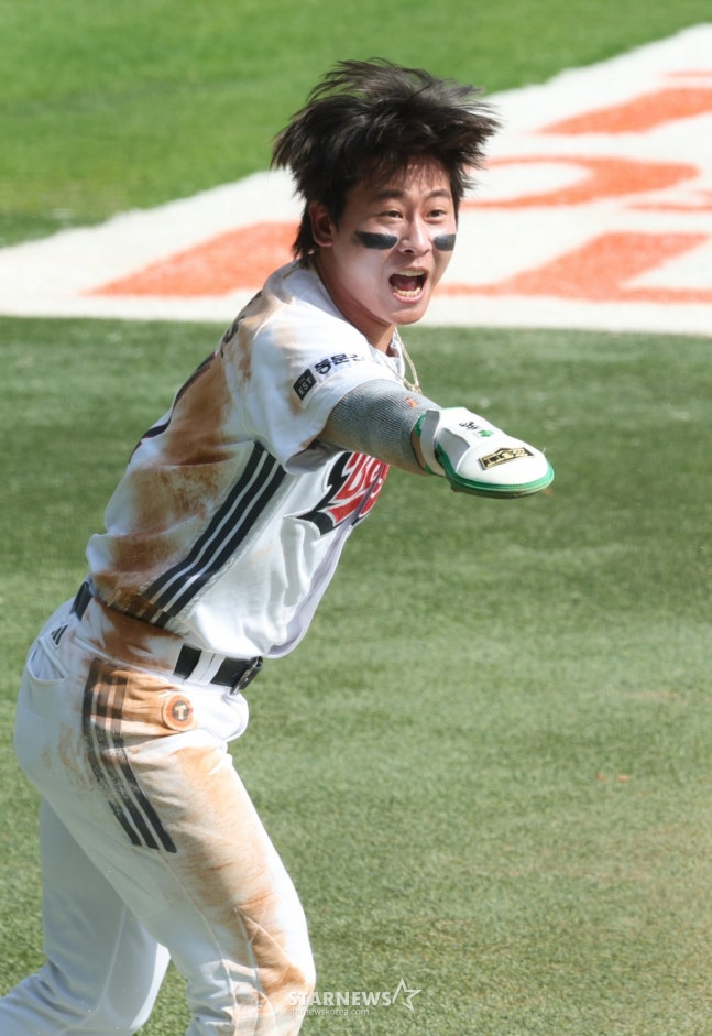 Cầu thủ sân infield Park Chan Ho của Doosan Bears. /Ảnh = Người chờ đợi Kim Jin Kyung