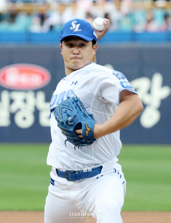 Samsung's Choi Won-tae, scheduled to start on the 26th. / Photo by Kim Jin-kyung, Staff Reporter