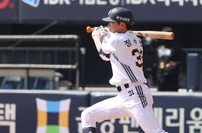 Jung Soo-bin at bat. /Photo=Doosan Bears