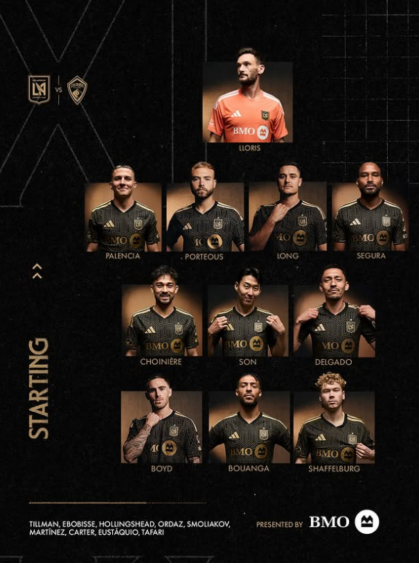 23日午前11時30分（韓国時間）、米ロサンゼルスのBMOスタジアムで行われた米大リーグサッカー（MLS）第9ラウンドのLAFCのラインナップ。/写真=LAFC公式ソーシャル·ネットワーキング·サービス（SNS）