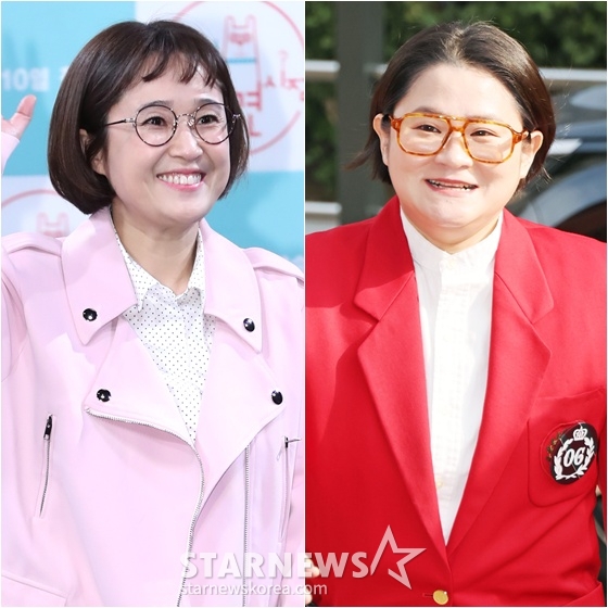 =宋恩伊（左）和金申英。 