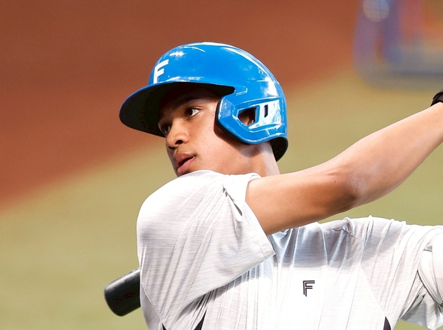 Chusei Manami of the Nippon Ham Fighters, who leads all of Japanese professional baseball in home runs with eight arches. /Photo=Official SNS of Nippon Ham Fighters