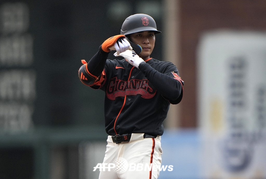 San Francisco Giants outfielder Lee Jung-hoo. /AFPBBNews=NEWS1