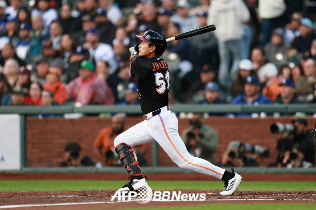 San Francisco Giants outfielder Lee Jung-hoo. /AFPBBNews=NEWS1