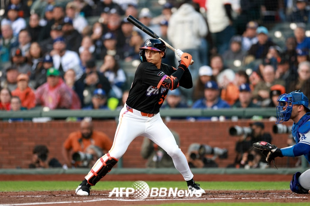 San Francisco Giants outfielder Lee Jung-hoo. /AFPBBNews=NEWS1