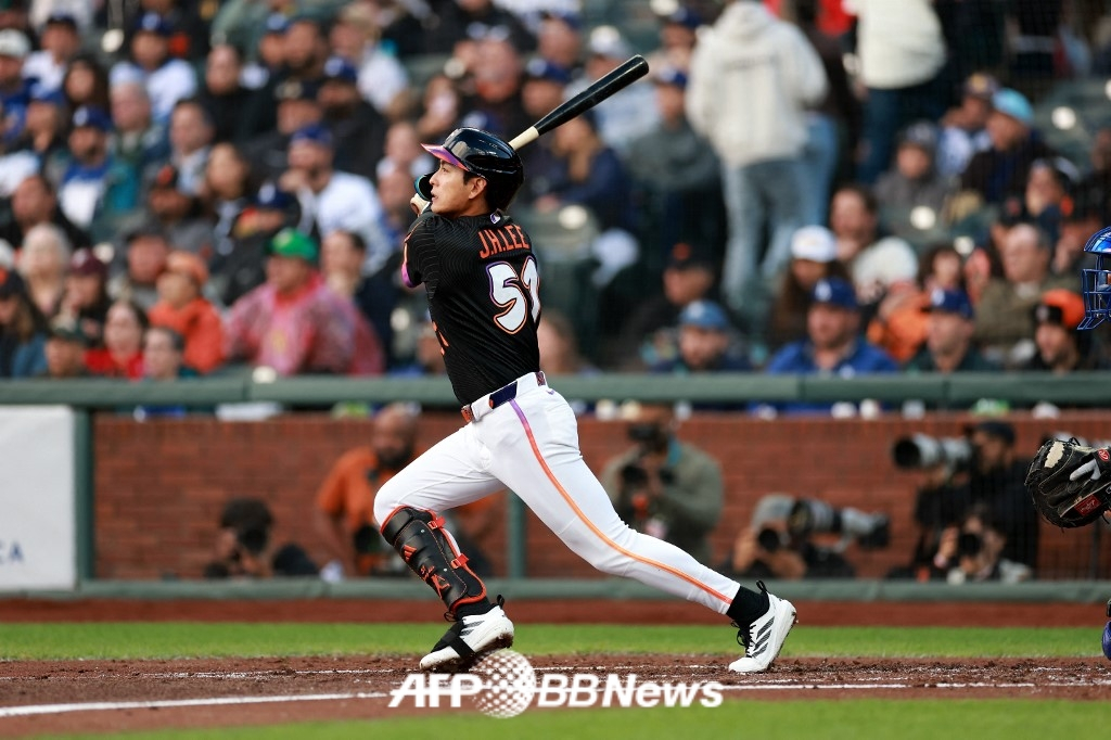 San Francisco Giants outfielder Lee Jung-hoo. /AFPBBNews=NEWS1