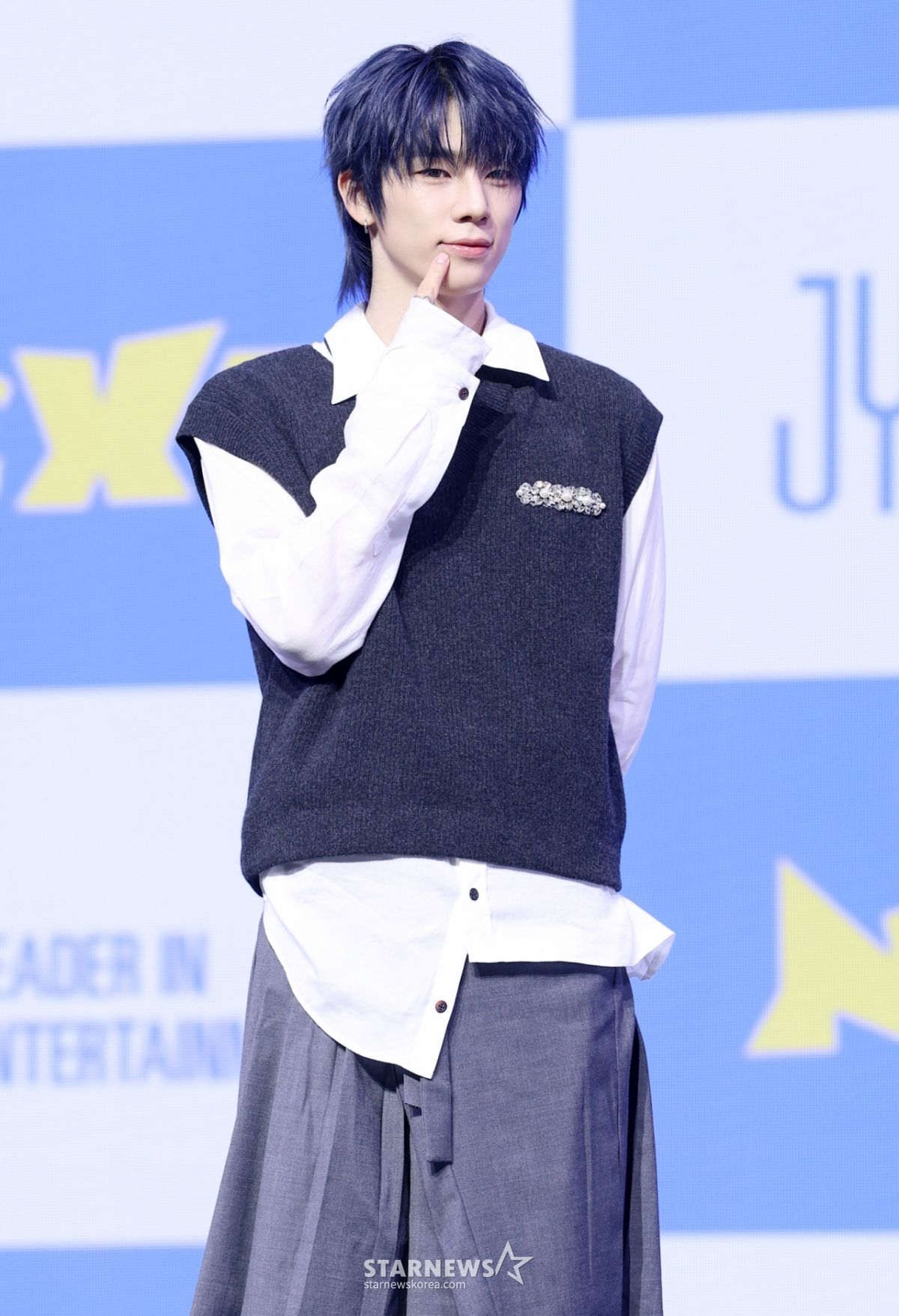 Ngày 27/3, So Gun (Nexzy) đang tạo dáng tại showcase kỷ niệm phát hành single album vol.2 Mmchk được tổ chức tại Blue Square, Yongsan-gu, Seoul. /2026.04.27 /Ảnh = Kim Hwi Sun hwijpg@