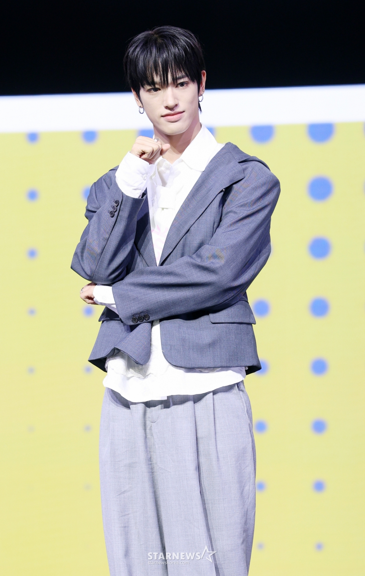 Ngày 27/3, Seita (Nexzy) đang tạo dáng tại showcase kỷ niệm phát hành single album vol.2 Mmchk được tổ chức tại Blue Square, Yongsan-gu, Seoul. /2026.04.27 /Ảnh = Kim Hwi Sun hwijpg@