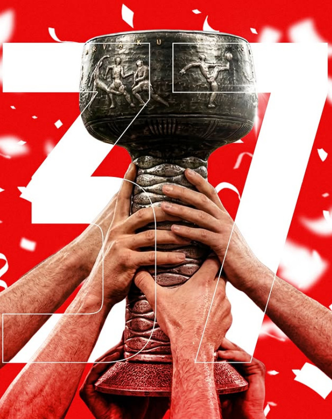 ズヴェズダは2017~2018シーズン以降、今回の2025~2026シーズンまで、なんと9シーズン連続でスーペルリーガ制覇に成功した。 /写真=ズヴェズダ公式SNS仕上げ