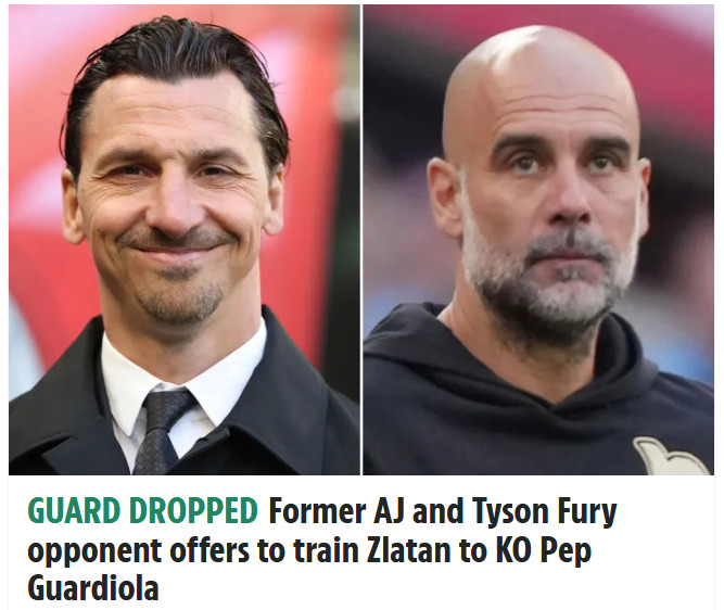 图为伊布拉希莫维奇（左）和瓜迪奥拉。 =照片=《太阳报》结束。