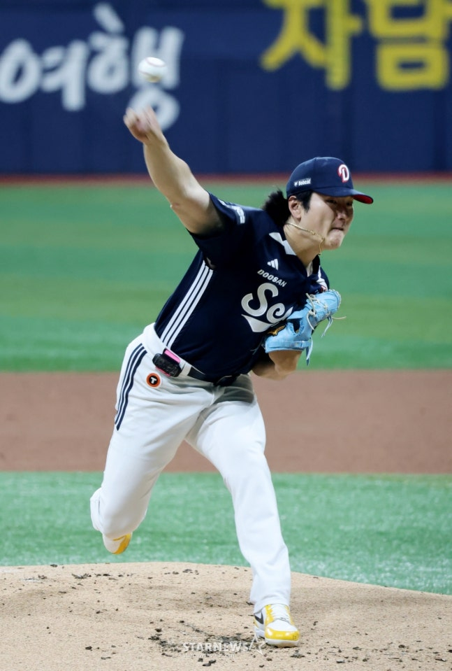 Kwak Bin, who started on the mound. /Photo=Senior reporter Kang Young-jo