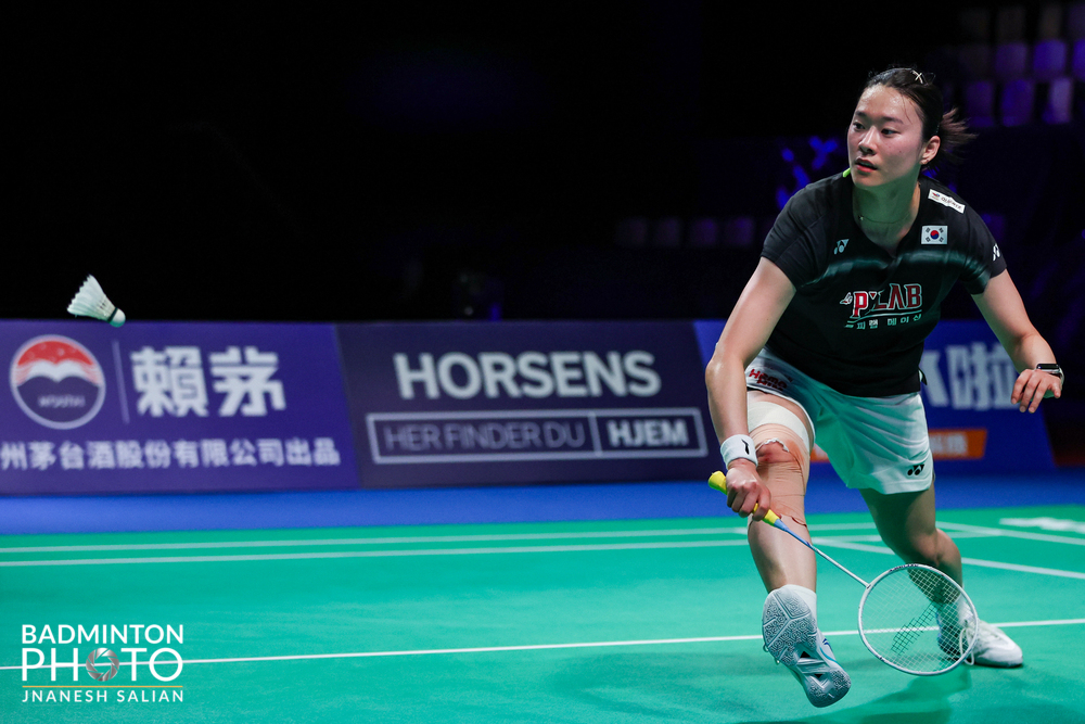 Ким Га Ын во время финального матча чемпионата мира по бадминтону среди женских организаций 2026 года в Хорсенсе, Дания, 3-го числа (по корейскому времени).  /Фото = Предоставлено Корейской ассоциацией бадминтона.