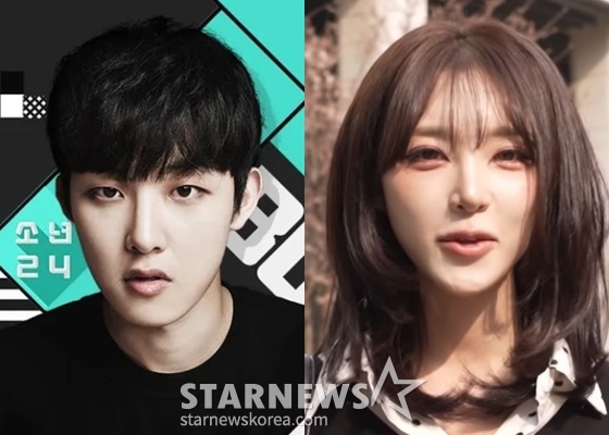 =蔡柳真变性前后/照片=mnet《少年24》，how much的SNS。