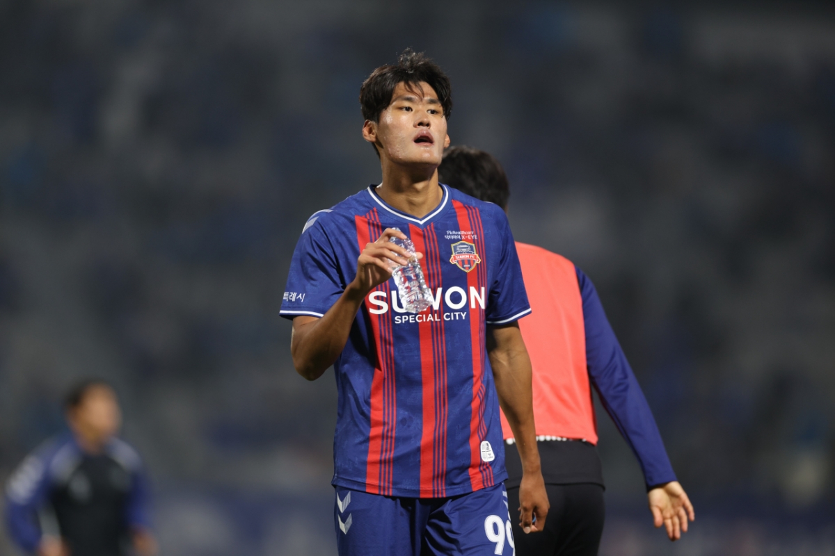 水原（スウォン）FCのFWハ·ジョンウ。 /写真=韓国プロサッカー連盟提供