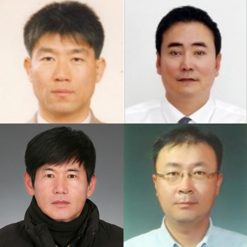 Clockwise from the top left: Sungkyunkwan University coach Lee Yeon-su, Daesung High School coach Jung Yun-jin, Baengma Elementary School coach Maeng Il-hyeok, and Songwon University coach Ko Cheon-ju. /Photo=KBSA
