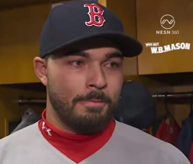 Overcome with emotion, Gamboa. /Photo=NESN official YouTube screenshot