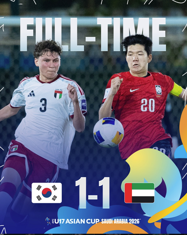 Tỉ số chung cuộc. /Ảnh = SNS của Asian Cup Liên đoàn bóng đá châu Á