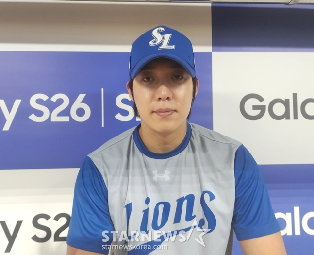 Won Tae-in participating in an interview after the game on the 7th. /Photo=Reporter Park Soo-jin