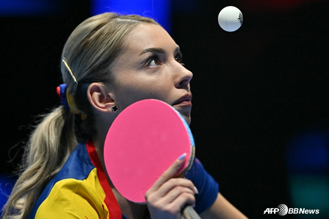 Bernadette Szocs, the face of Romanian women's table tennis. /AFPBBNews=NEWS1