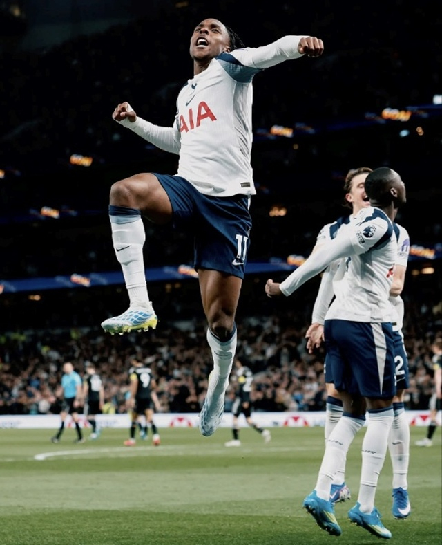 Matheus Tel's goal celebration. /Photo=Tottenham SNS