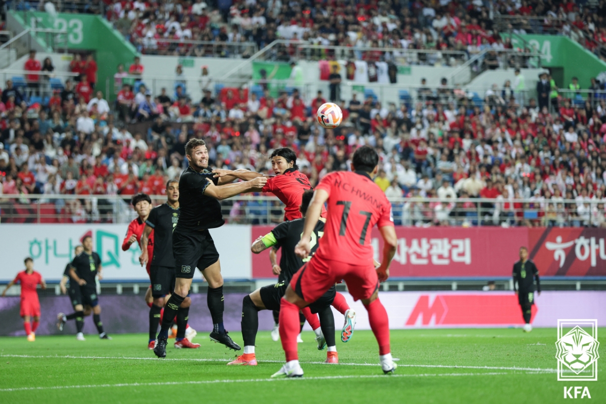 2023年6月、大田ワールドカップ競技場で行われた韓国とエルサルバドルのサッカー国家代表チーム評価試合の様子。 /写真=大韓サッカー協会提供