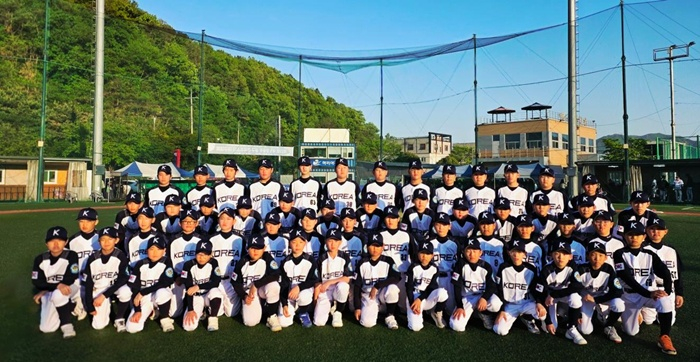 大韓幼少年野球連盟代表チーム。 /写真=大韓幼少年野球連盟