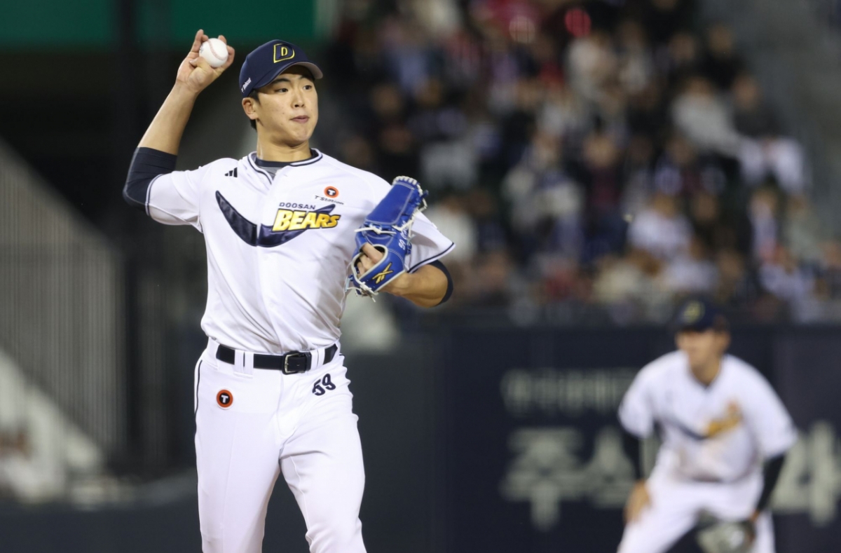 Cầu thủ ném bóng Choi Jun Ho của Doosan Bears. /Ảnh = Doosan Bears cung cấp