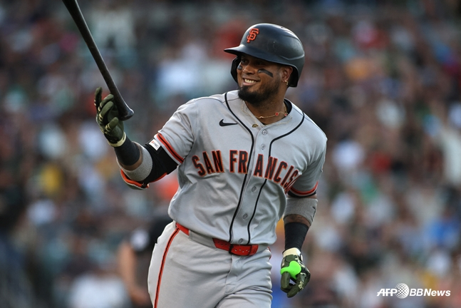 Luis Arraez, who hit his first home run of the season. /AFPBBNews=NEWS1