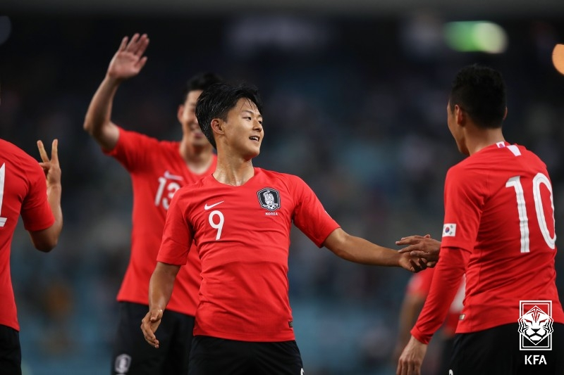 Lee Seung-woo during the 2018 South Korea national football team days. /Photo=Korea Football Association