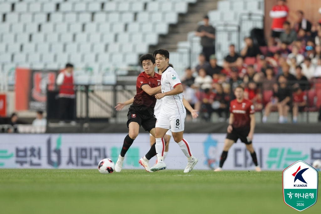 金サンジュン（左）と金スンホ。 /写真=韓国プロサッカー連盟提供