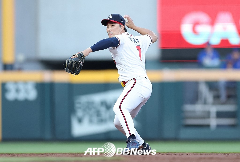 Kim Ha-seong de los Atlanta Braves. /AFPBBNews=NEWS1