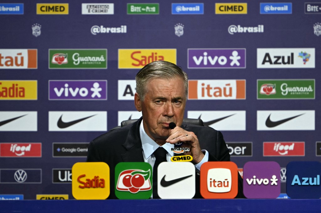 サッカーブラジル代表のカルロ·アンチェロッティ監督。 /AFPBBNews=ニュース1