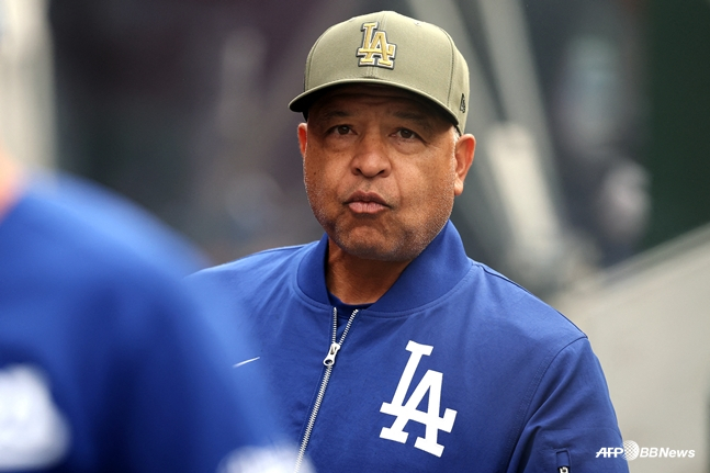 Dodgers manager Dave Roberts. /AFPBBNews=NEWS1