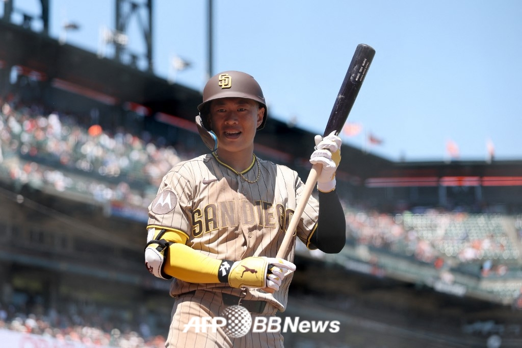 Song Seong-moon, infielder for the San Diego Padres. /Foto=AFPBBNews=NEWS1