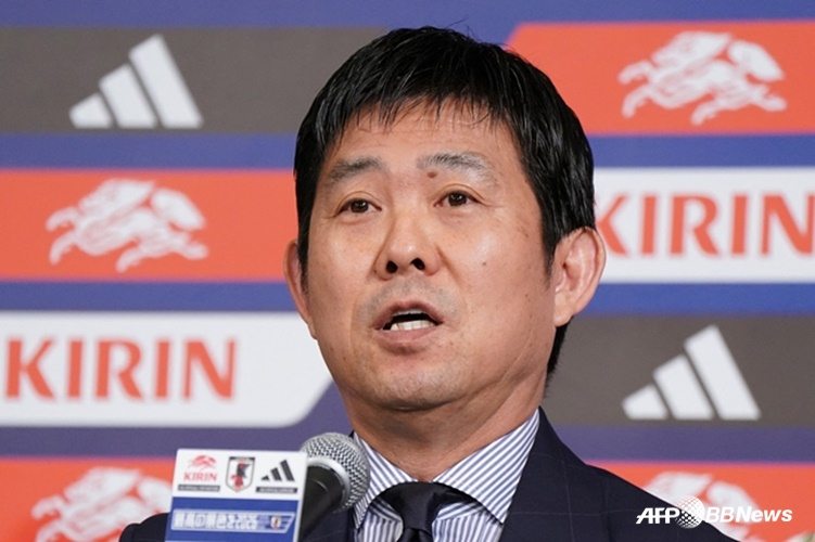 Hajime Moriyasu, head coach of the Japanese national team. /AFPBBNews=NEWS1