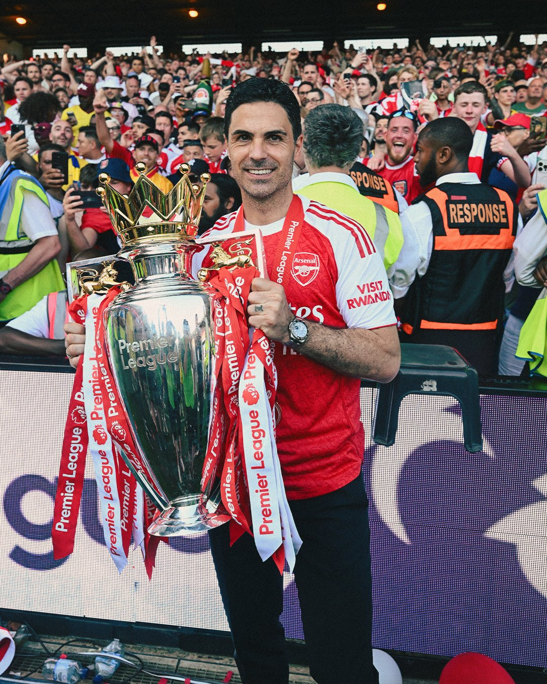 Mikel Arteta, manager of Arsenal, who led the team to the 2025-2026 English Premier League (EPL) title. /Photo=Arsenal FC SNS screenshot