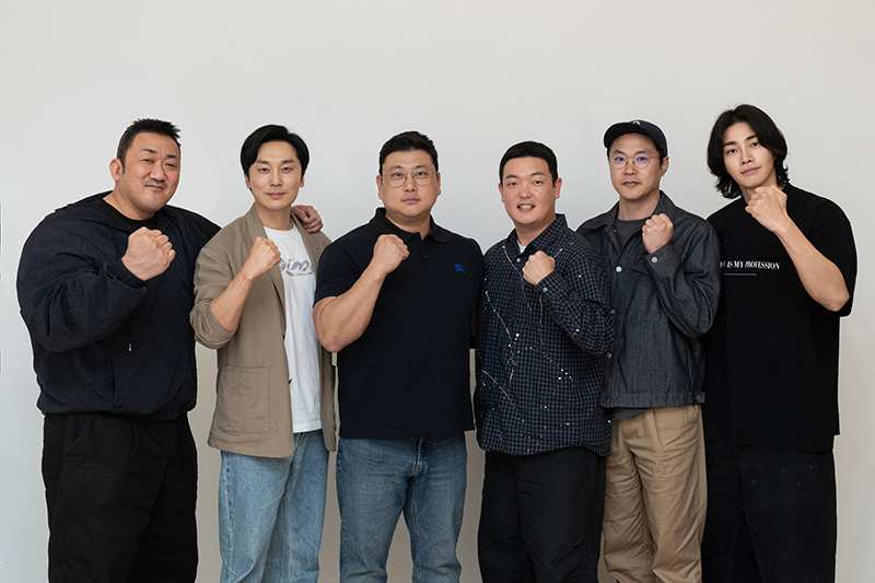 Ma Dong-seok, Seo Hyun-woo, Director Heo Myeong-haeng, Kim Min-ho, Baek Hyun-jin, and Kim Jae-young / Photo=AB Entertainment
