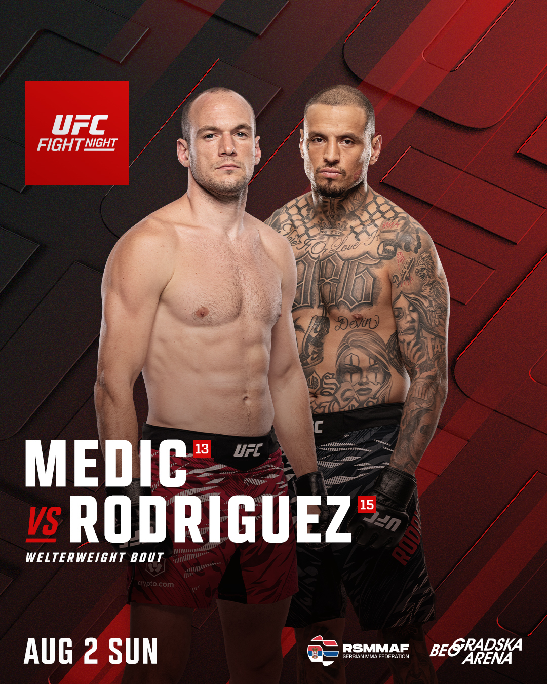 Medici vs. Rodriguez match poster. /Photo=UFC Official