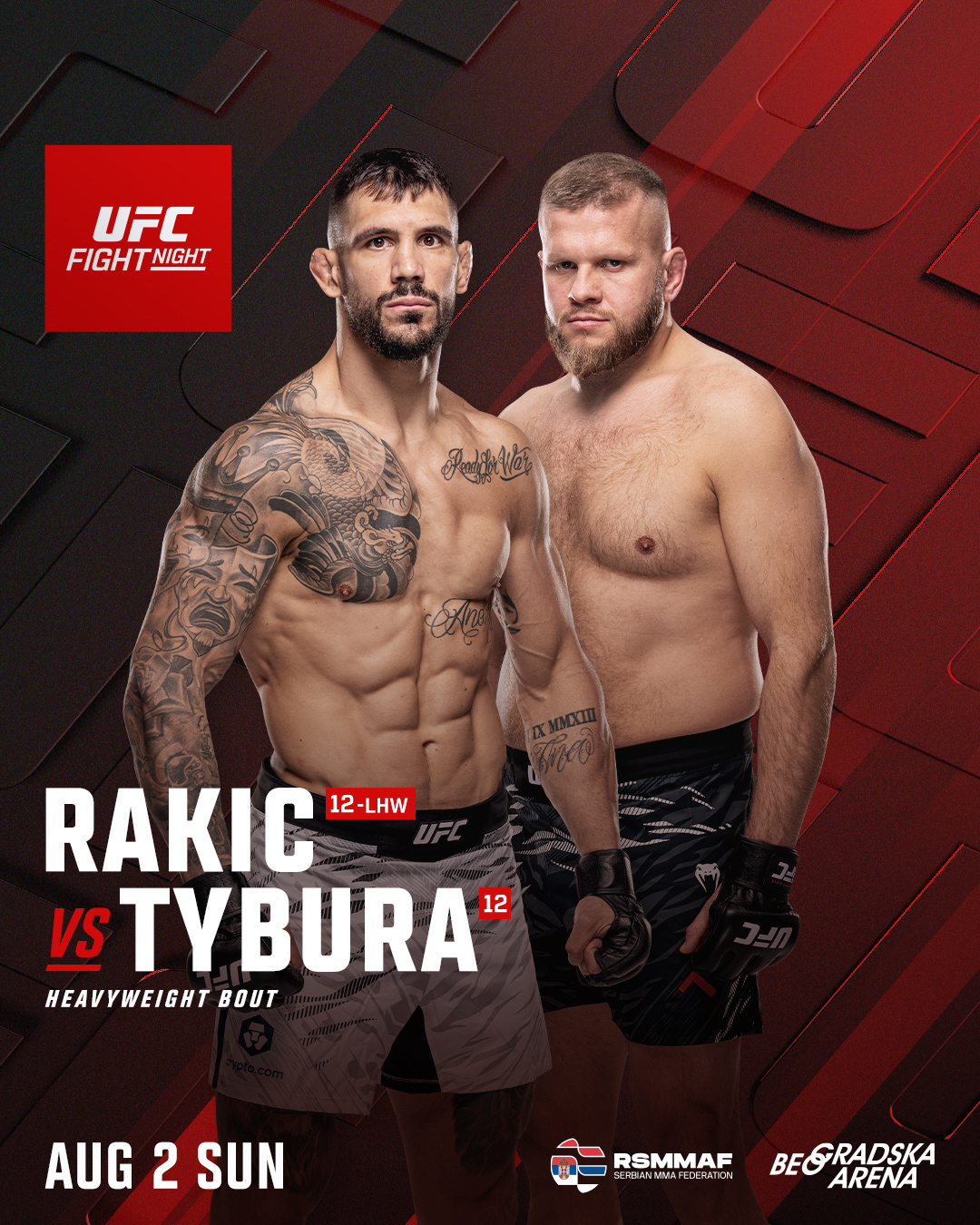 Lakic vs. Tibura match poster. /Photo=UFC Official