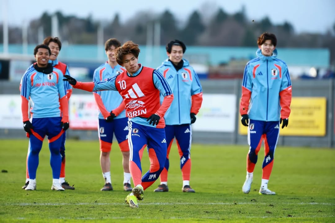 サッカー日本代表FW塩貝健斗。/写真=塩貝 SNS キャプチャー
