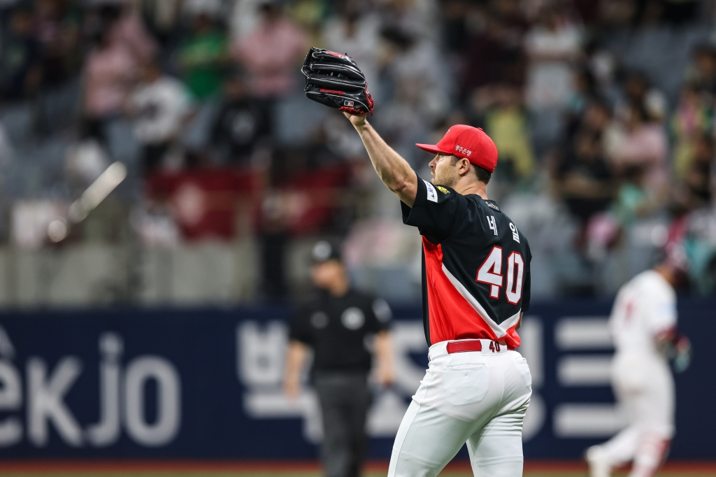 KIAタイガースのエース、ジェームズ·ネイルの27日の試合の様子。 /写真=KIAタイガース提供