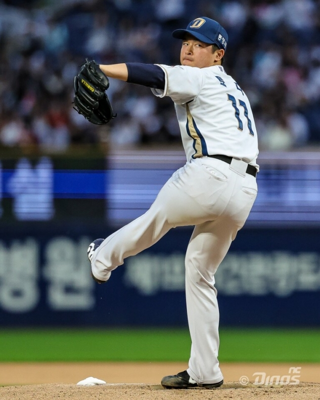 NC Dinos' Natsuki Toda took the mound as the starter for the Hanwha Eagles game on the 27th and delivered a strong performance. /Photo=Provided by NC Dinos