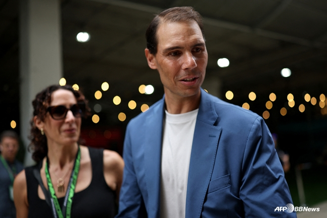 Nadal's appearance at a motorsports event held in Miami, USA, earlier this month. /AFPBBNews=NEWS1