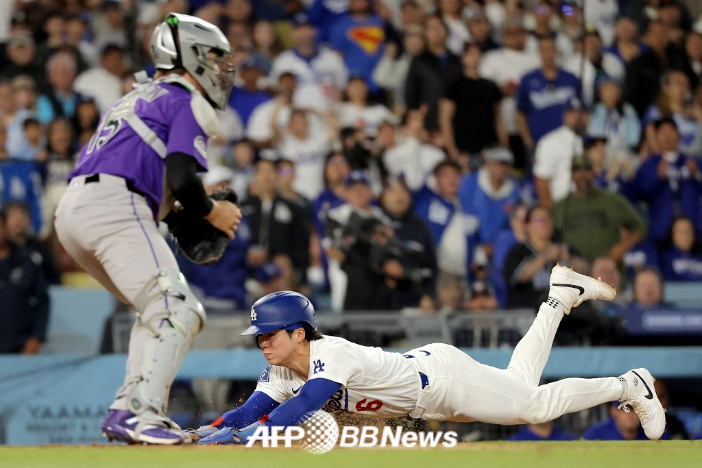 LA Dodgers utility player Kim Hye-seong. /AFPBBNews=NEWS1